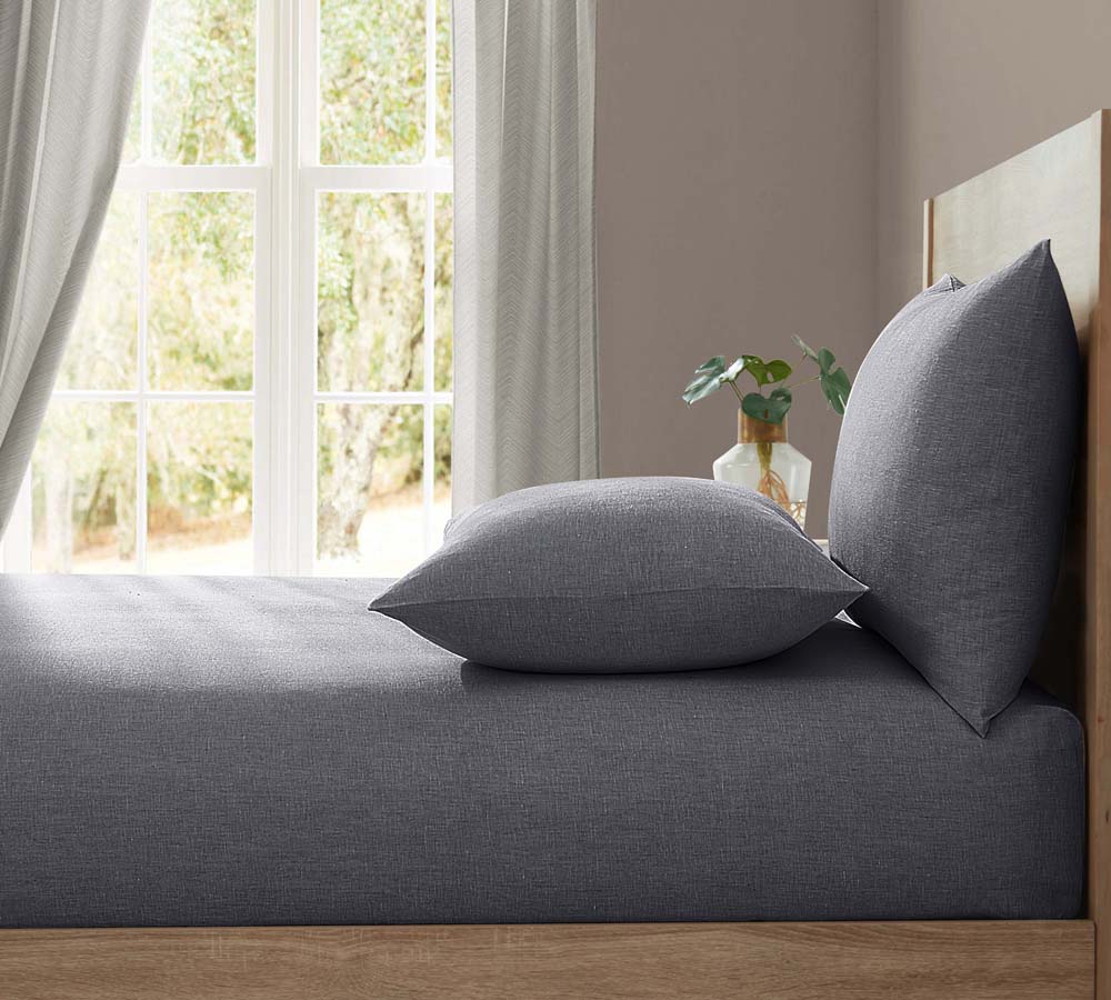 Linen Charcoal Extra Deep Fitted Sheet